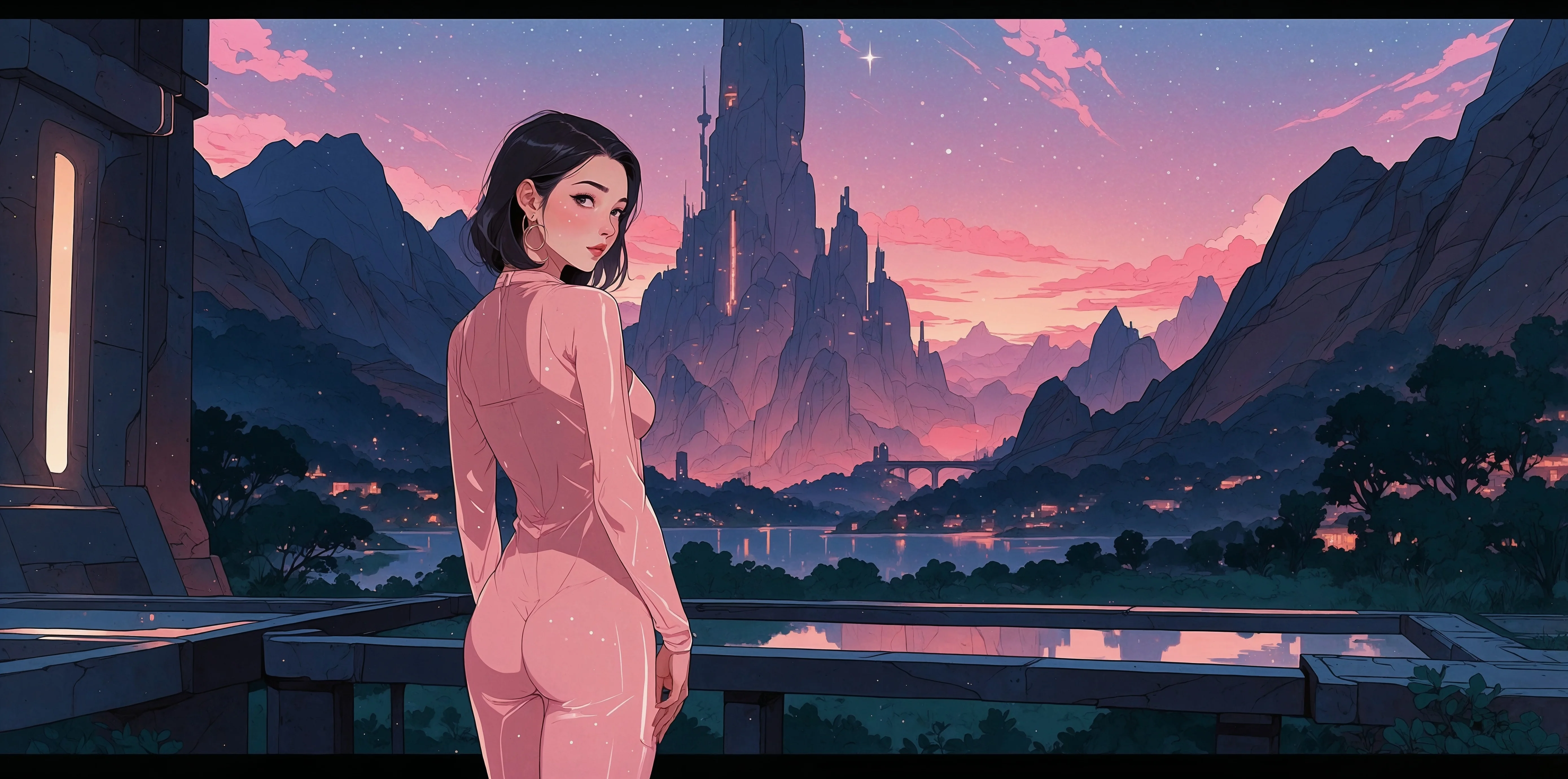 I like the combination of twilight, epic city views and mountains, and attractive people. Just a vibe, I guess. picture 1 of 4
