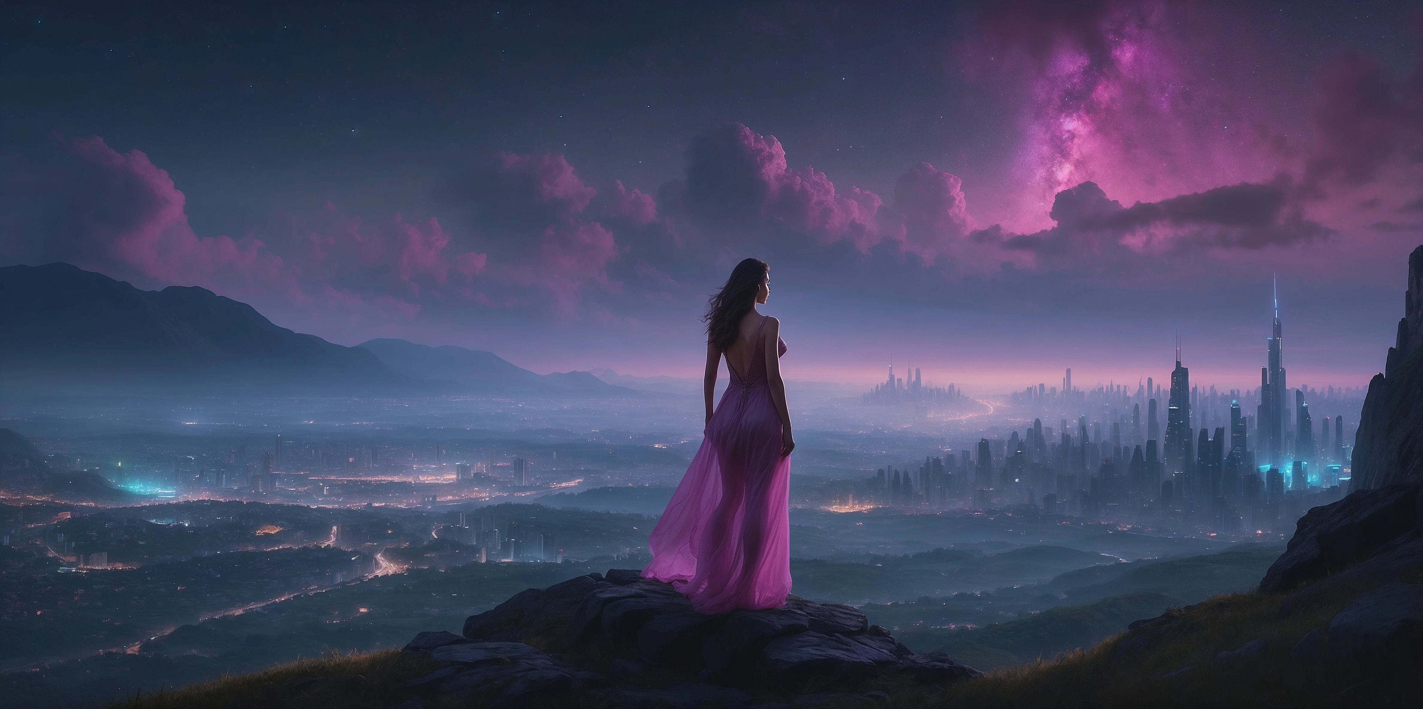 I like the combination of twilight, epic city views and mountains, and attractive people. Just a vibe, I guess. picture 3 of 4