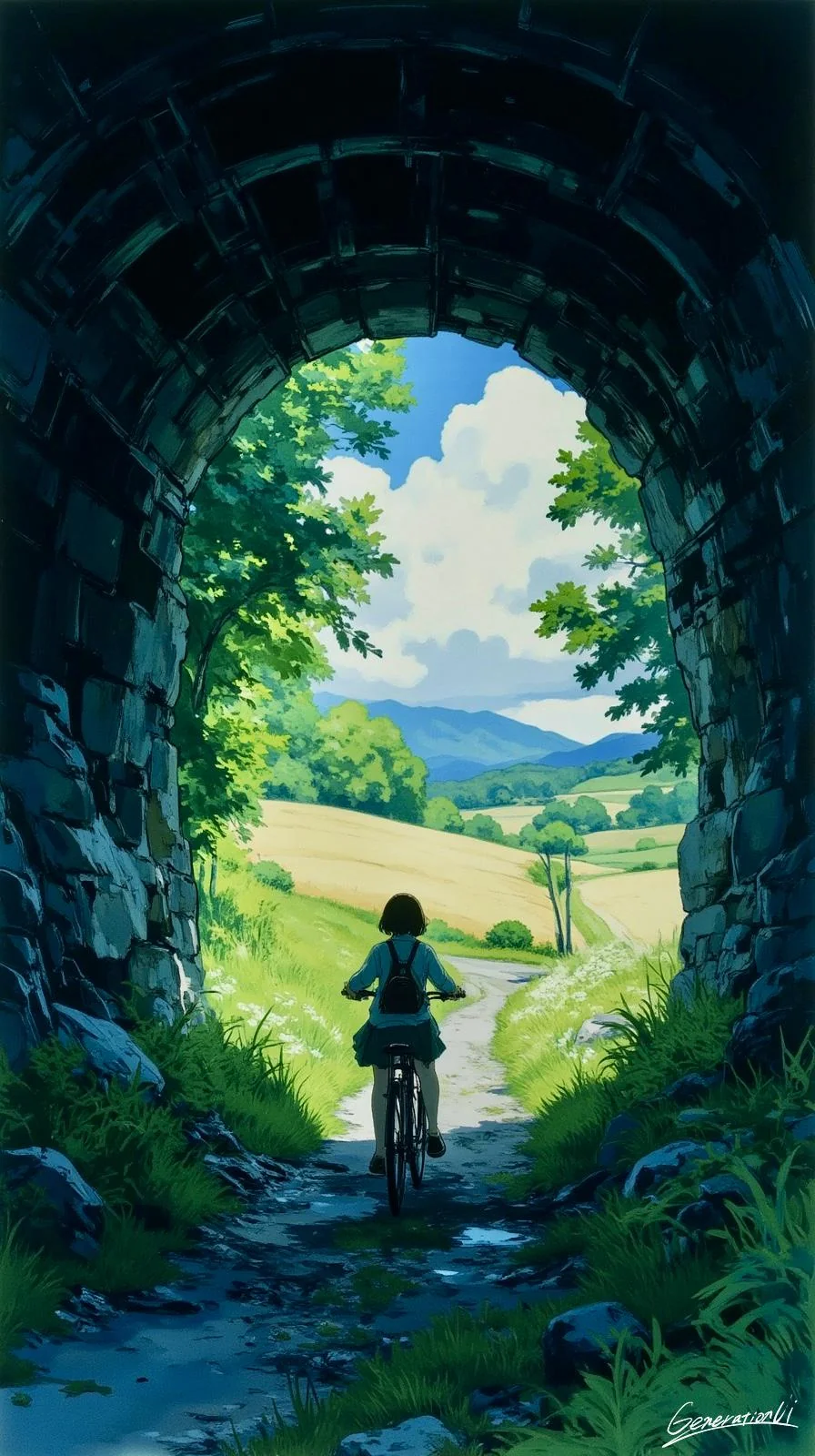Summer Scenery Beyond the Tunnel / Phone Wallpaper Archives picture 1 of 1