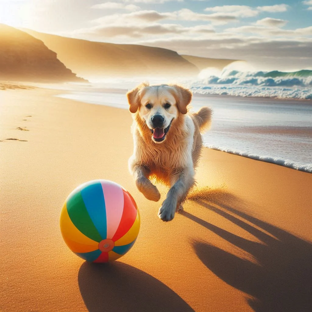 Dog Playing on a Beach picture 4 of 4