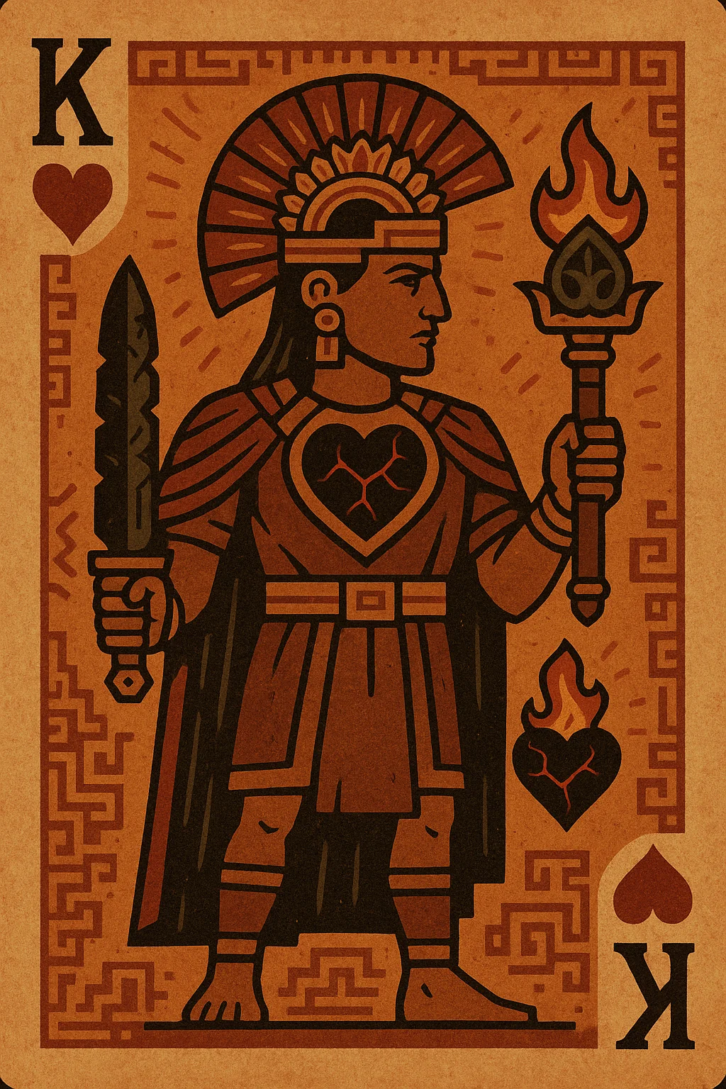 Aztec playing cards (hearts suit) picture 3 of 4