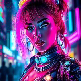 Neon Cyberpunk Diva — AI‑generated portrait'