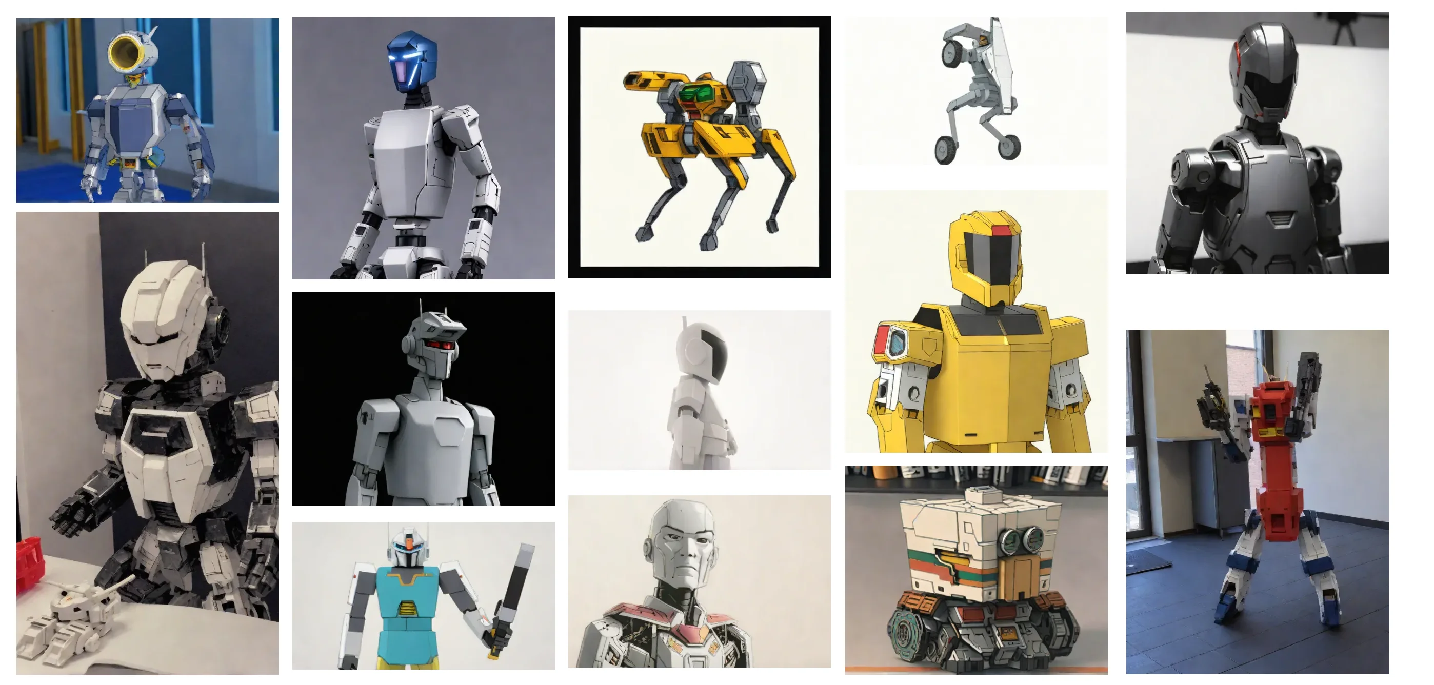 A whole bunch of 2020s robots as classic 1980s mecha anime designs. picture 1 of 1