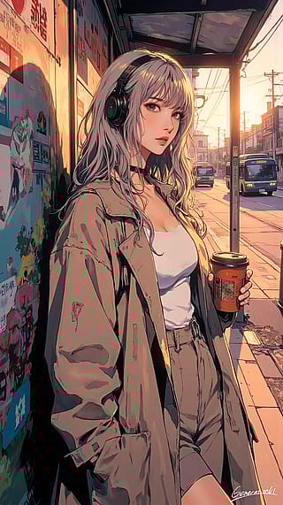 Waiting for the Bus / Phone Wallpaper Archives'