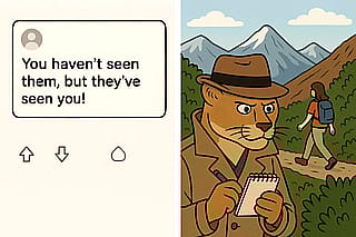 Idea I had after reading comments on what to do if you see a mountain lion while hiking.'