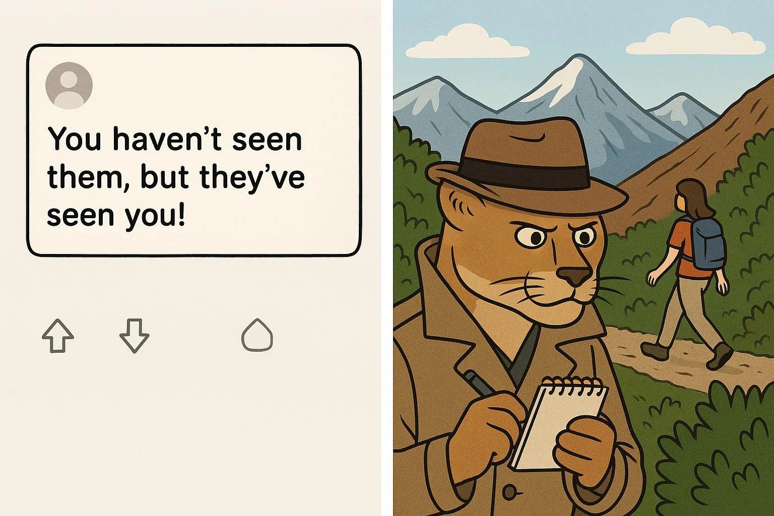 Idea I had after reading comments on what to do if you see a mountain lion while hiking. picture 1 of 1