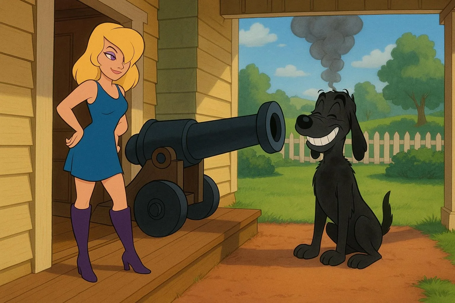 Ms. Ma’am Massage, House Cannon, Anvil Dummy and Explosion Scenes In Various Styles [Galaxy AI]. picture 5 of 20