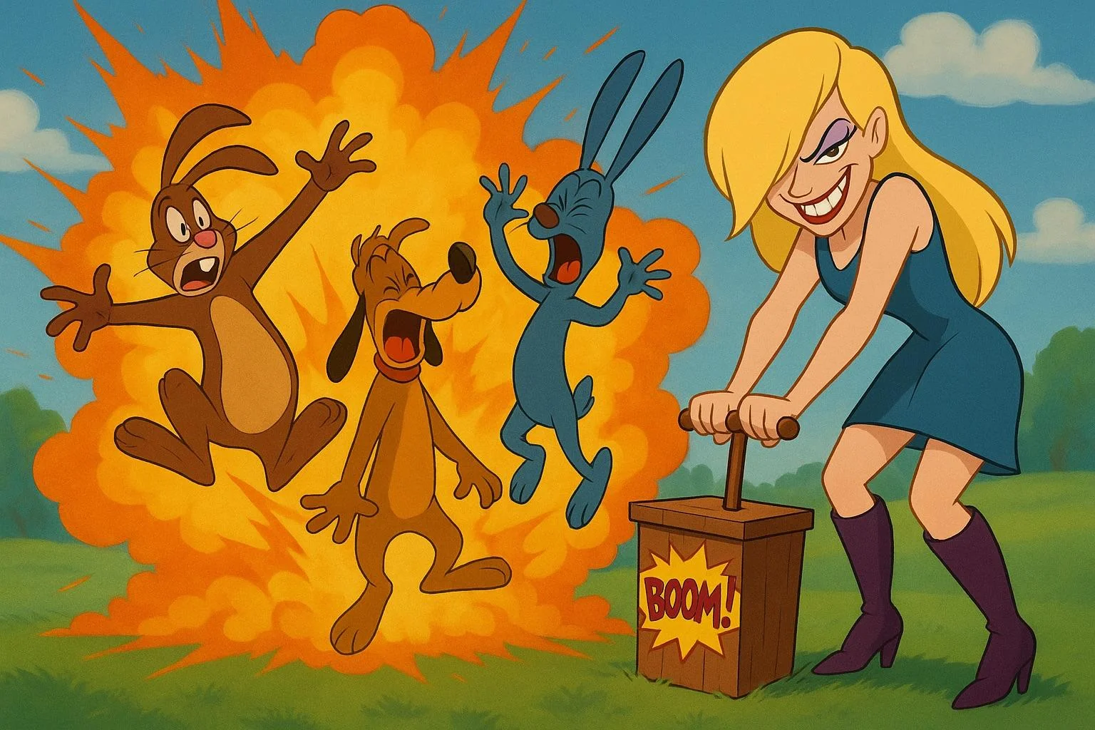 Ms. Ma’am Massage, House Cannon, Anvil Dummy and Explosion Scenes In Various Styles [Galaxy AI]. picture 10 of 20