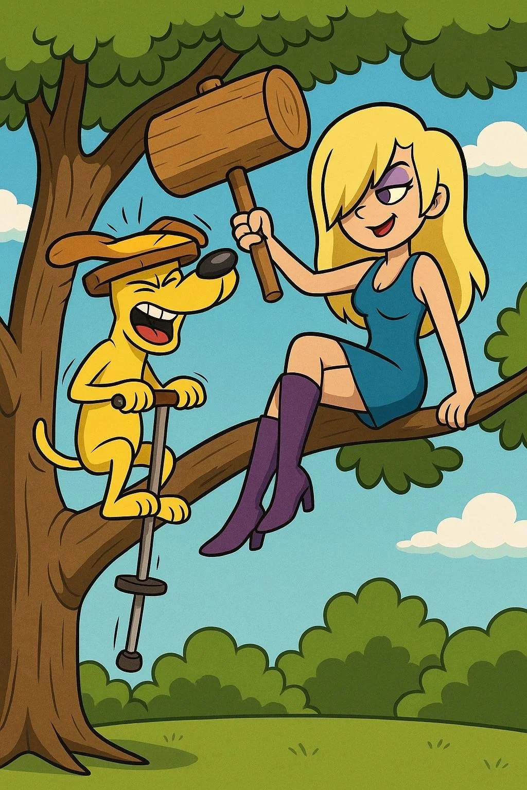 Ms. Ma’am Court And Pogo Stick Scenes In Various Mediums [Galaxy AI]. picture 11 of 20