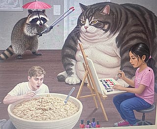 The cat pictures I send in response to pictures of cat I get from my friend with cat, just keeping them relevant to conversation we have via text ChatGPT n gemeni'