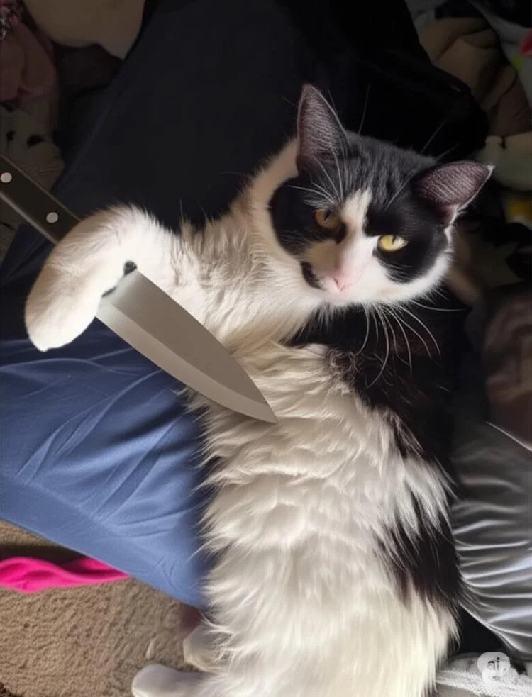 The cat pictures I send in response to pictures of cat I get from my friend with cat, just keeping them relevant to conversation we have via text ChatGPT n gemeni picture 8 of 10
