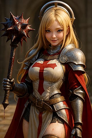 Holy crusader, but she's cute and dangerous'