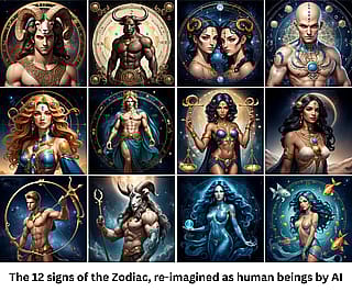 The 12 signs of the Zodiac, re-imagined as human beings by AI'