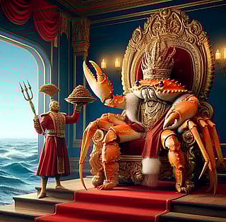 King Crab doesnt want crap served to him.'