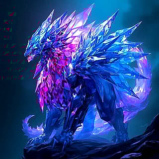 Crystal-Formed Beast - AI generated'