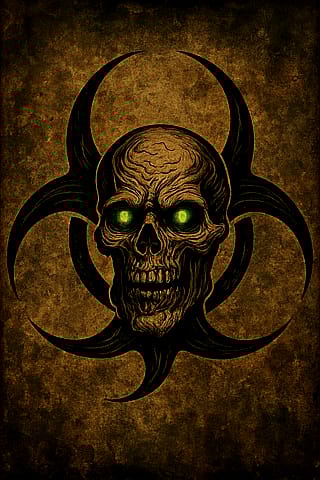 AI-Generated Biohazard skull I had ChatGPT create for me a while back!'