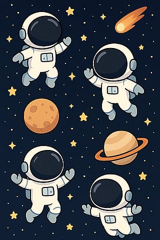 Spacemen having fun'