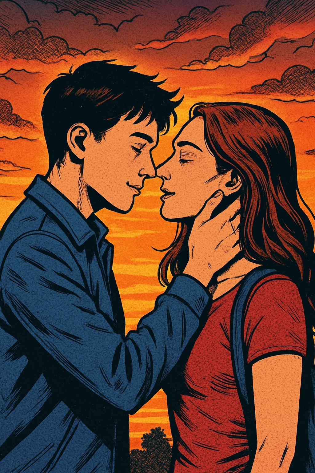 Young love in the sunset picture 1 of 2