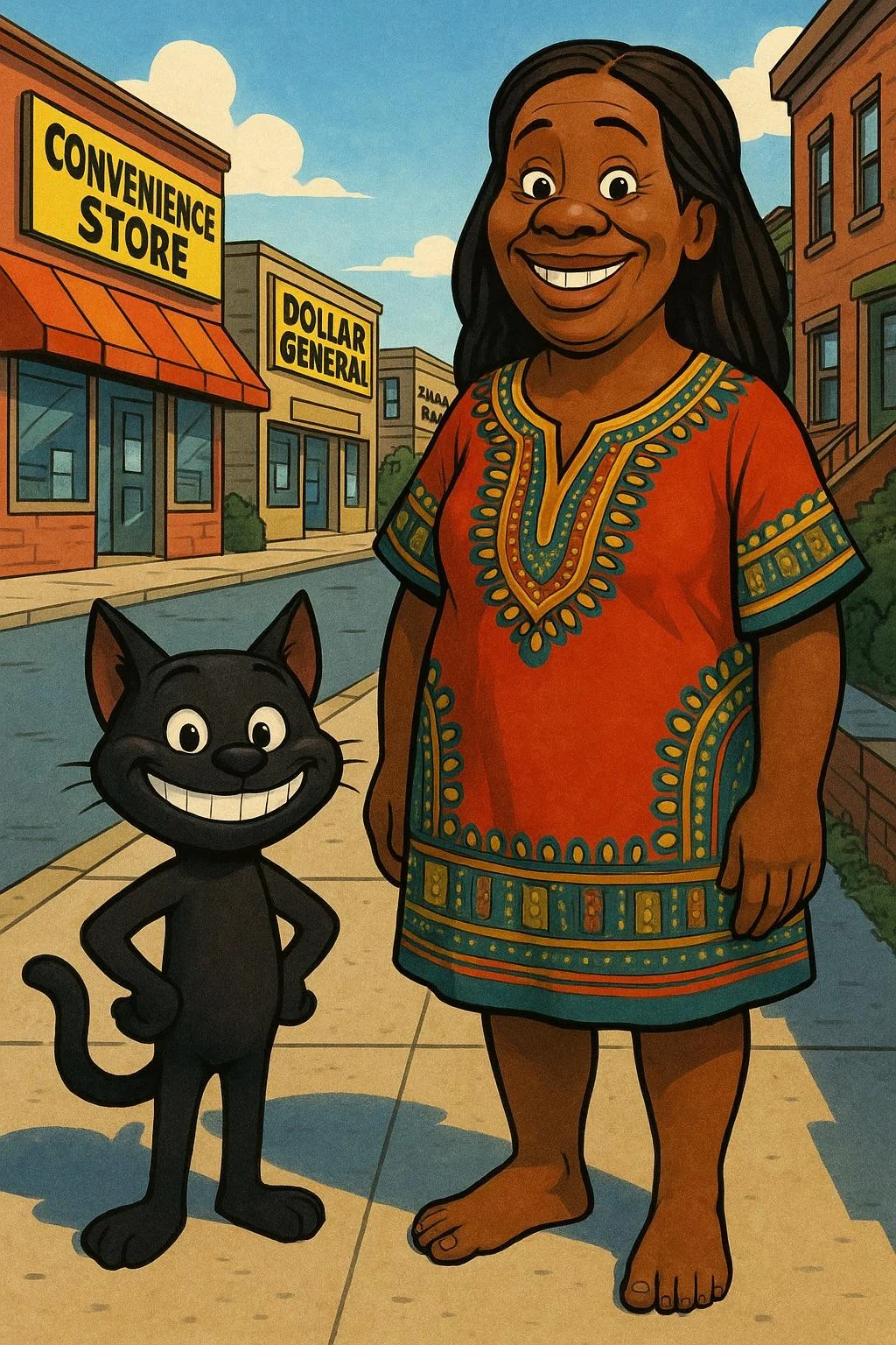 Comic Book Pixar Kitten Around African Setting Scene [Galaxy AI]. picture 3 of 4