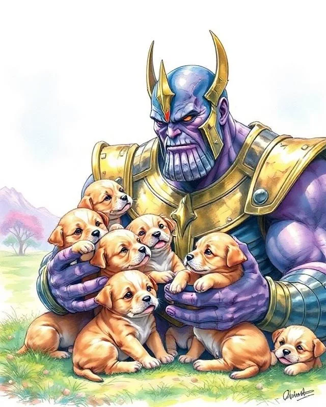 Thanos with puppies. picture 1 of 1