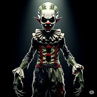 alien clown by AI'