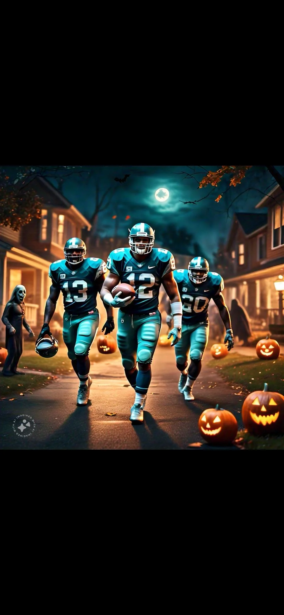 Football players in autumn picture 2 of 6