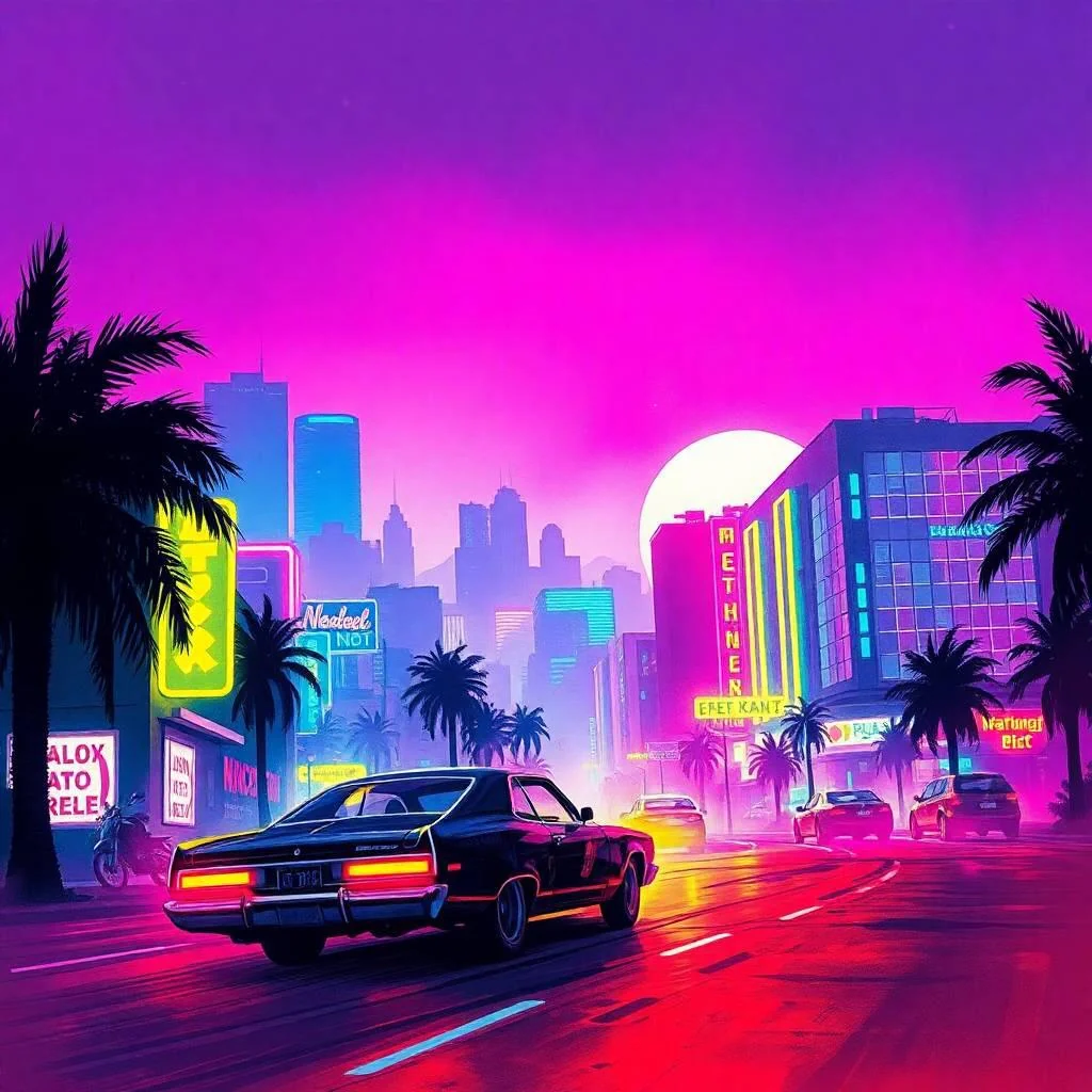 Retro 80s Neon - AI generated image picture 1 of 1