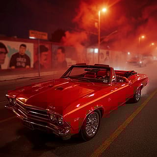 Red convertible custom made'