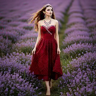 Elf in a red dress'
