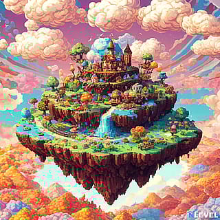 Colorful floating island'