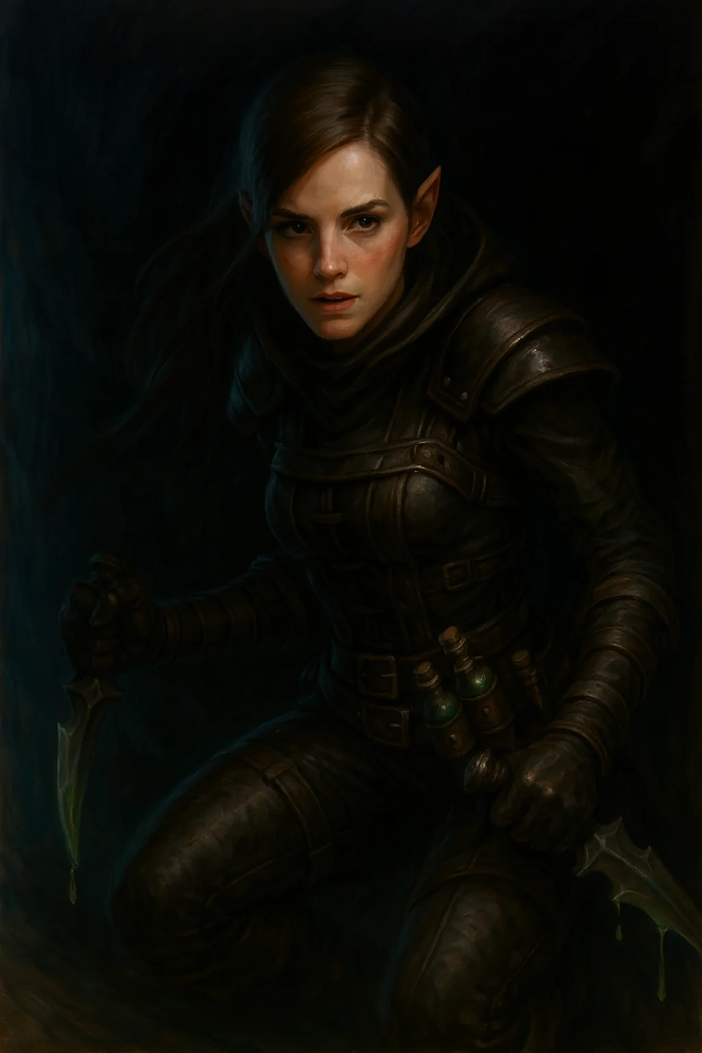 You ever going into a trance and generate a whole series of images for literally no reason and with no end goal? Anyway, here's Emma Watson as all the World of Warcraft classes. Because... because. picture 7 of 13