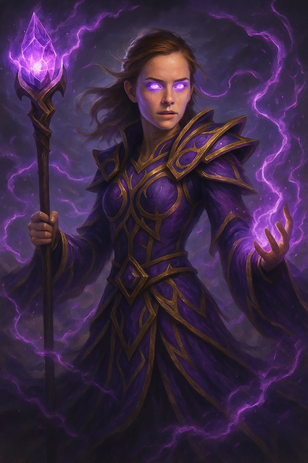 You ever going into a trance and generate a whole series of images for literally no reason and with no end goal? Anyway, here's Emma Watson as all the World of Warcraft classes. Because... because. picture 10 of 13