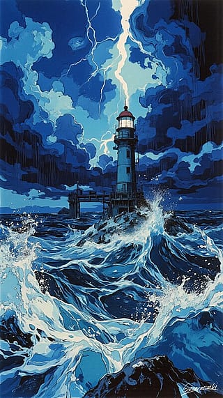 A Light Amidst the Rough Sea / Phone Wallpaper Archives'