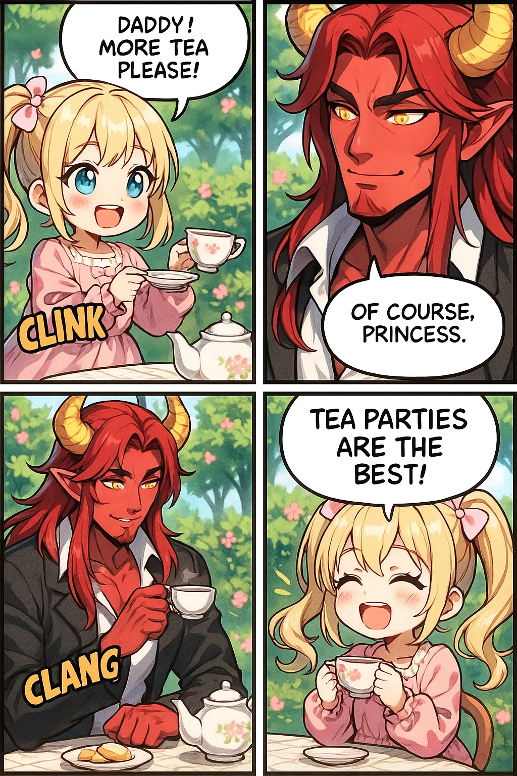 Tea party with a demon lord and his daughter picture 1 of 1