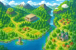 Had ChatGPT finish an old drawing I never finished. (Fantasy Kingdom)'