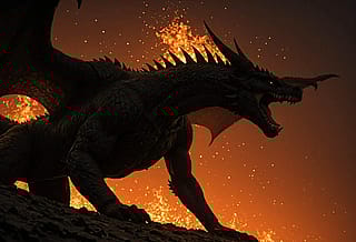 The Serpent's Awakening in Embers'