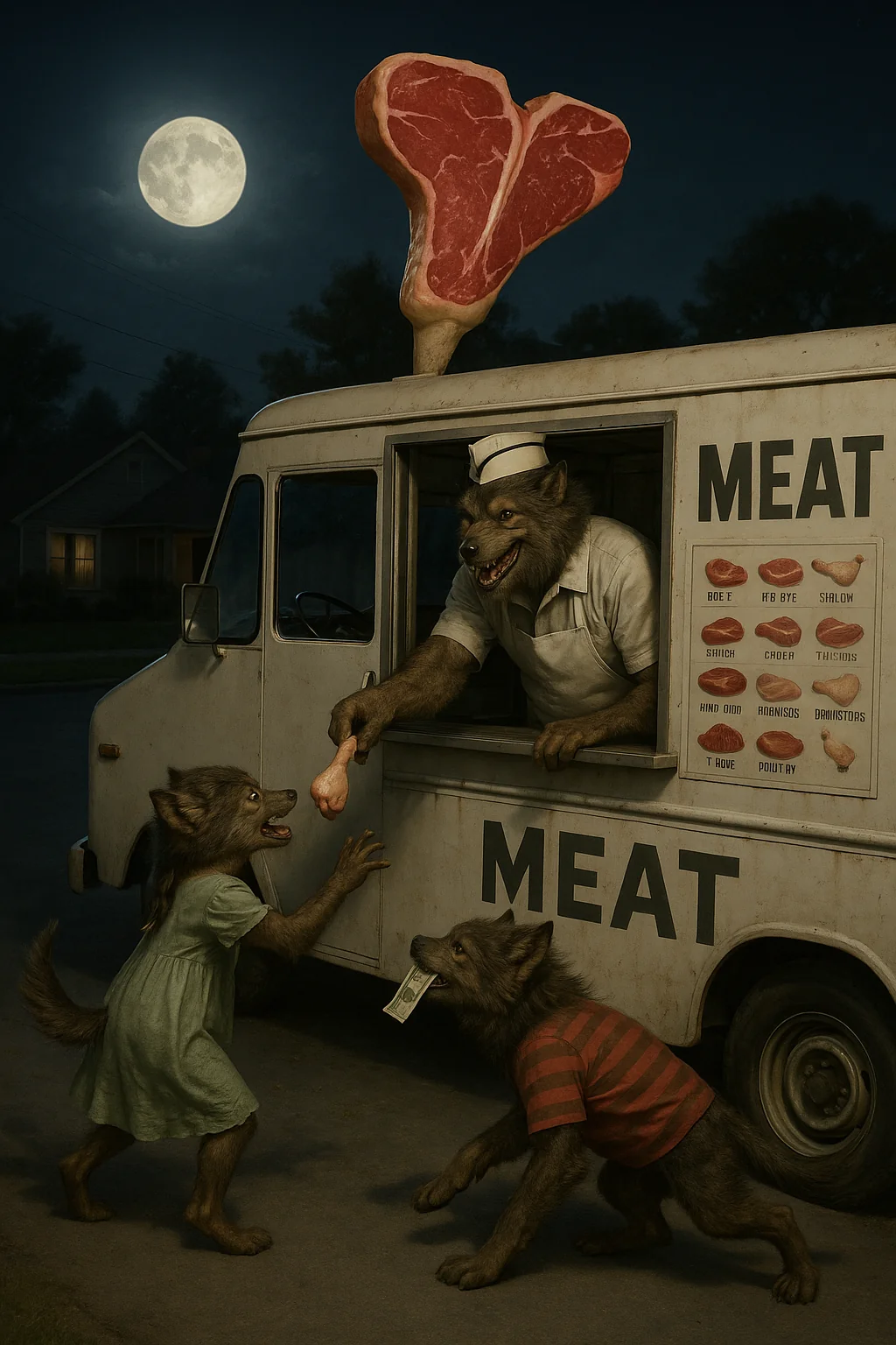 The kids come running when they hear the meat truck's jingle picture 1 of 1
