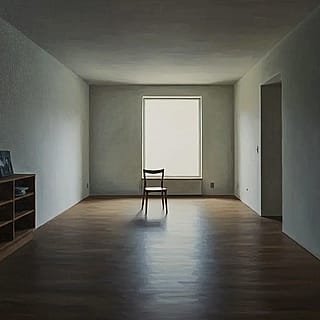 Empty room with chair'