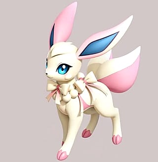 I know sylveon exists but had the ai attempt to make a fairy type evolution for eevee'