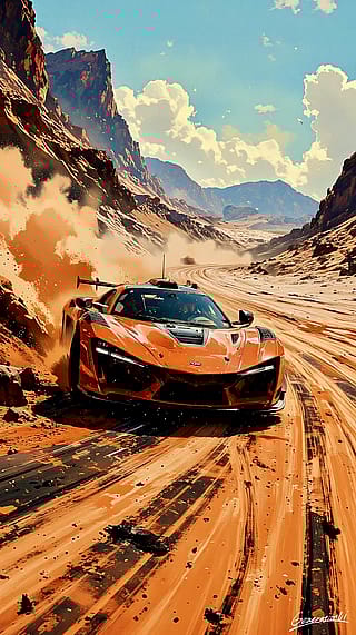 Supercar Racing Through the Wasteland / Phone Wallpaper Archives'