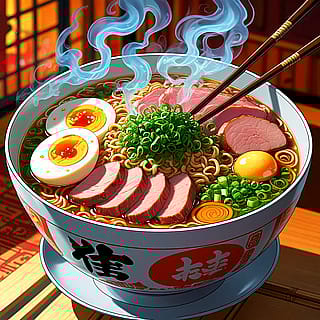 Tasty ramen. Anime style'