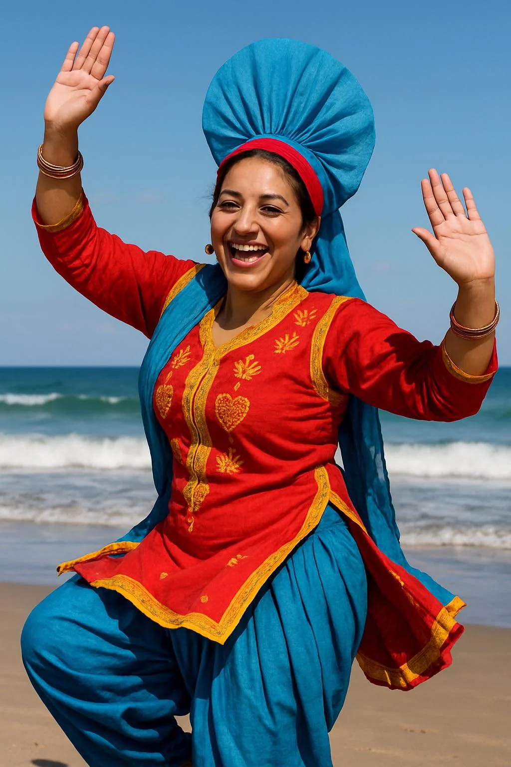Lady doing bhangra dance picture 1 of 1