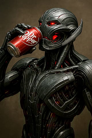 Ultron drinking dr pepper.'