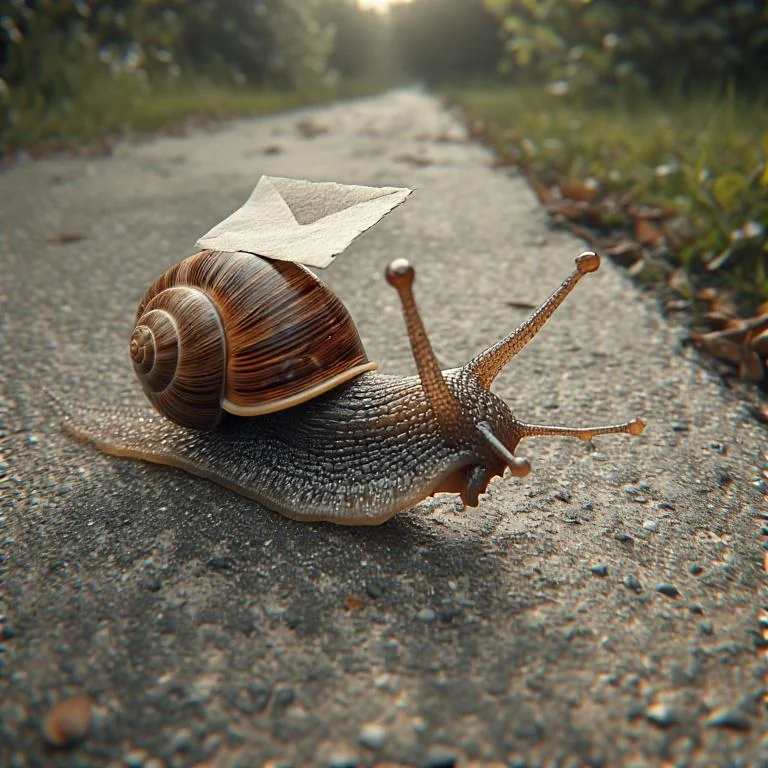 Snail Mail: A little determined nail ready to deliver your mail however long it takes. (parody lyrics written by moi 😂) picture 1 of 1