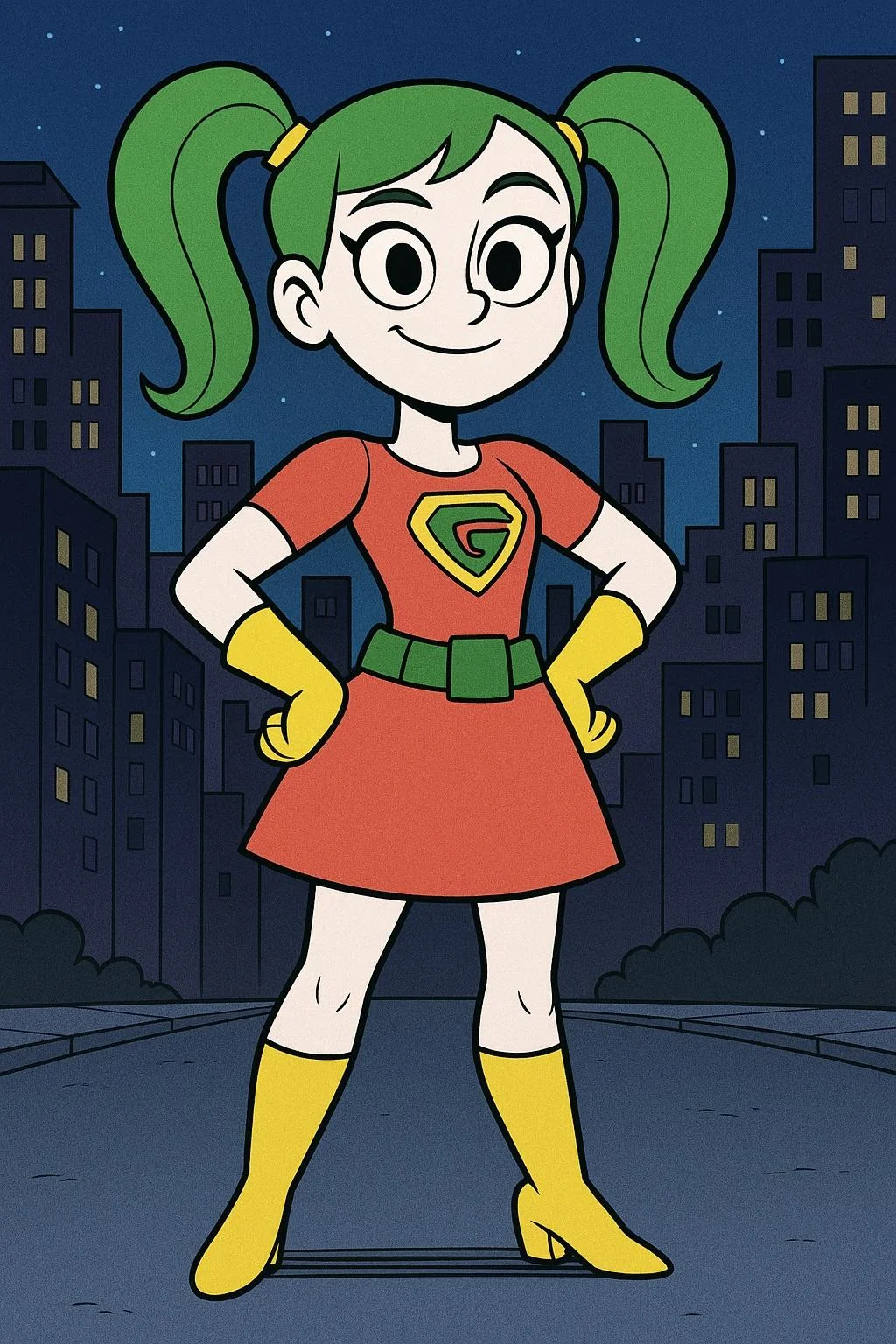 Comic Book Style Greenhair Girl. picture 3 of 3