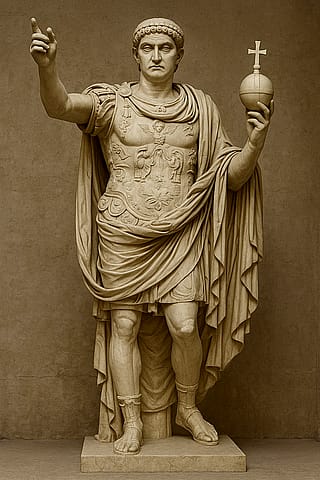 Justinian, sculpted like Caesar Augustus'