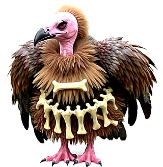 Used some traits from mandibuzz to see how vultures in different art styles would look like if they wore bones on their body'