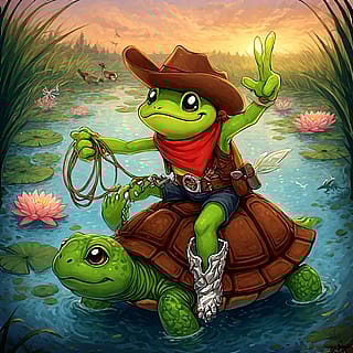 That one Frog on a Turtle meme'