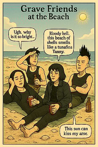 Grave Friends At The Beach'