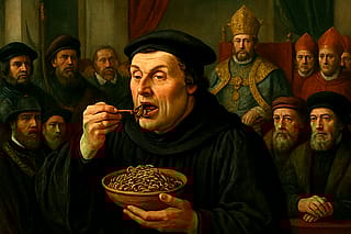 Martin Luther appearing before Kaiser Charles V in 1521 at the Diet of Worms'